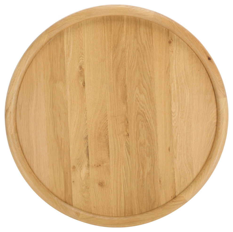 Safavieh Couture Madelynn Round Wood Coffee Table, Natural