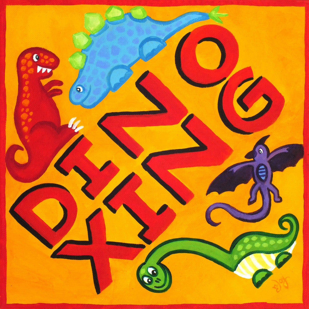 "Dino Crossing" by Nicola Joyner Painting Print Wrapped Canvas, 40x40