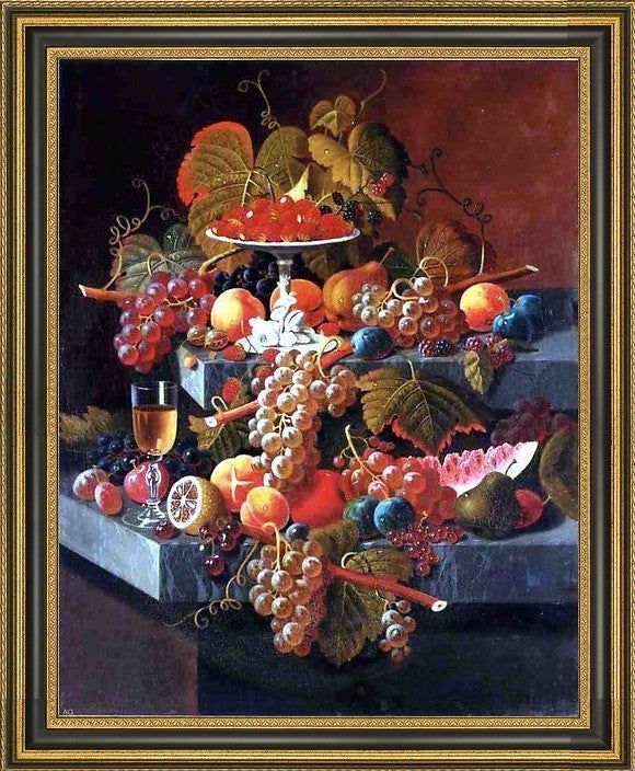 Severin Roesen Fruit Composition with Tazza of StrawberriesCanvas Print, 20"x25"
