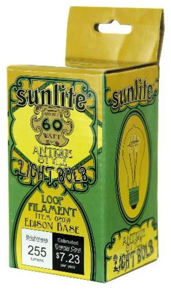 2 Pack Sunlite Smoke Filament Victorian Style Bulb, 60W, 120V, Medium Base