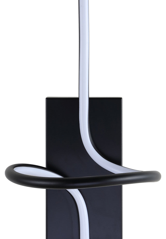 Sketch 9" Minimalist Metal Integrated LED Vanity Light Sconce, Black