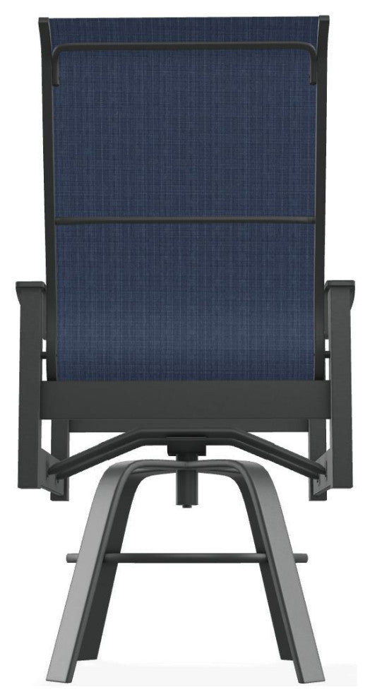 Leeward Sling Balcony Height Outdoor Swivel Armchair, Mavi/Graphite