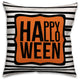 Happy Halloween Stripes 16"x16" Spun Poly Pillow
