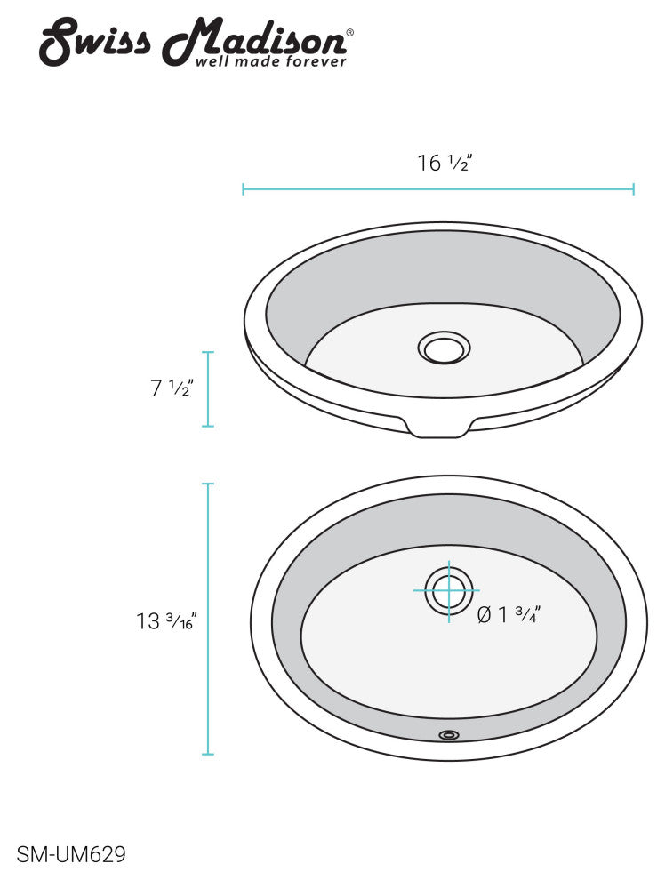 Monaco 16.5" Oval Under-Mount Bathroom Sink