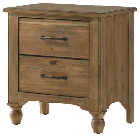 Highland 2-Drawer Wood Nightstand, Sand Dune