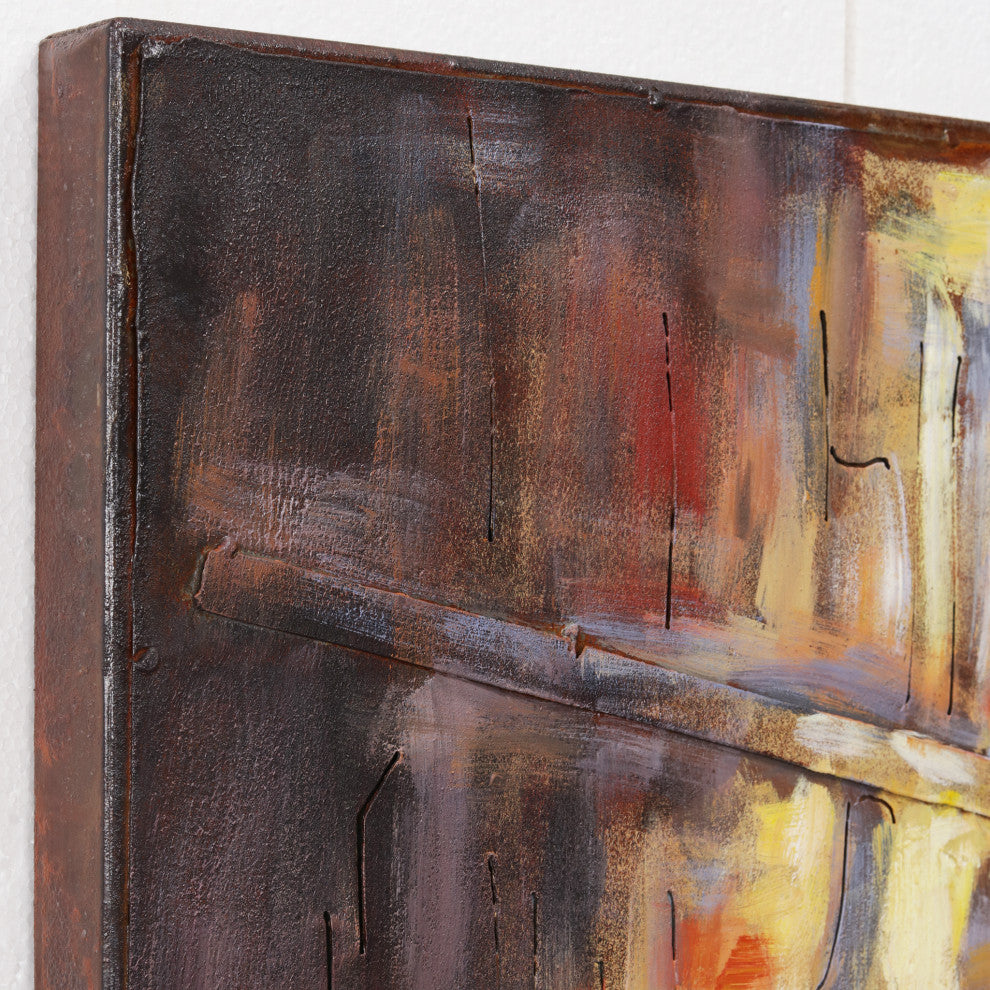 "Tavern" Primo Mixed Media Hand Painted Iron Wall Sculpture 48x32