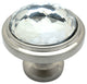 Cosmas 5317SN-C Satin Nickel Cabinet Round Knob With Clear Glass, Set of 10