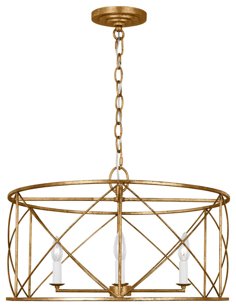 Beatrix 4-Light Indoor Large Lantern Pendant, Antique Gild Gold