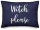 Witch, Please Lumbar Pillow, Navy, 14"x20"