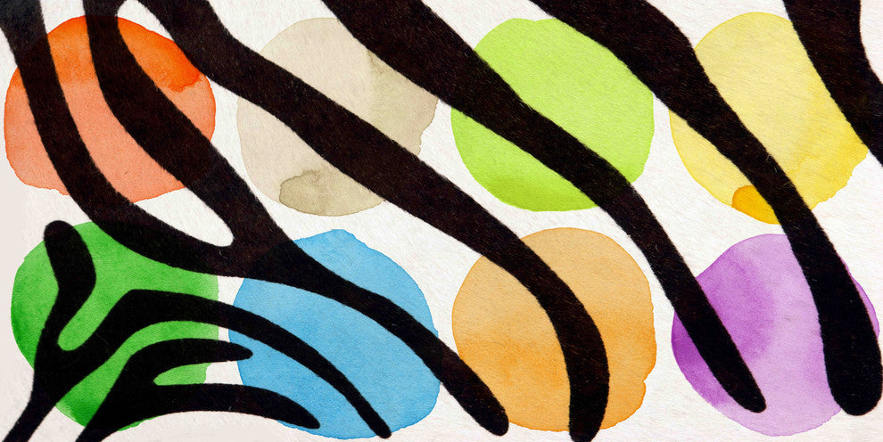 "Rainbow Zebra I v2" Painting Print on Canvas by Irena Orlov