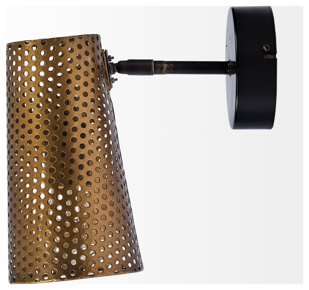 Perforated Metal Wall Sconce, Wesley I