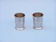 Brushed Nickel Anchor Shot Glasses With Rosewood Box 4'', Set of 2