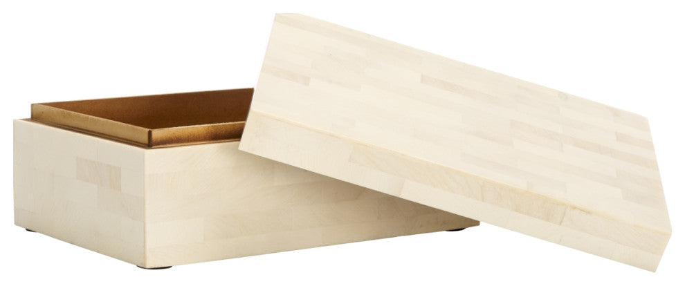 Safavieh Sabi Decor Box, Set of 2, Antique Ivory/Faux Bone