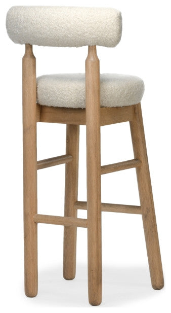 Centro Upholstered Oak Bar Stool - Natural