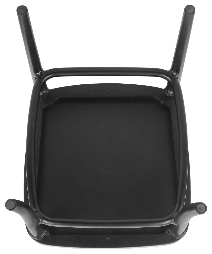 Sonora Rattan Dining Side Chair Wood Seat, Black/Natural