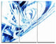 "3-D Abstract Art Blue Fractal" Digital Metal Wall Art, 3 Panels, 36"x28"