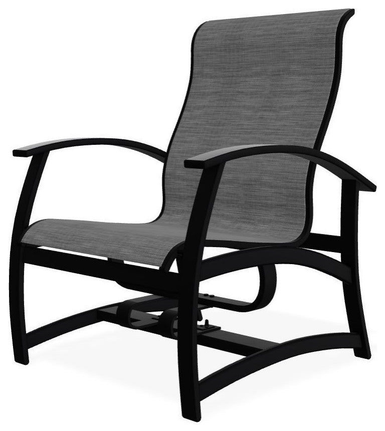 Belle Isle Sling Outdoor Hidden Motion Lounge Chair, Collect Charcoal/Black
