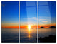 "Bright Sunset in Gulf of La Spezia" Photo Metal Wall Art, 3 Panels, 36"x28"