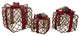 3-Piece LED Rustic Rattan Christmas Gift Boxes With Pinecones