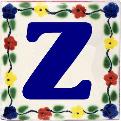 Bouquet Talavera Clay House, Set of 2, Letter Z