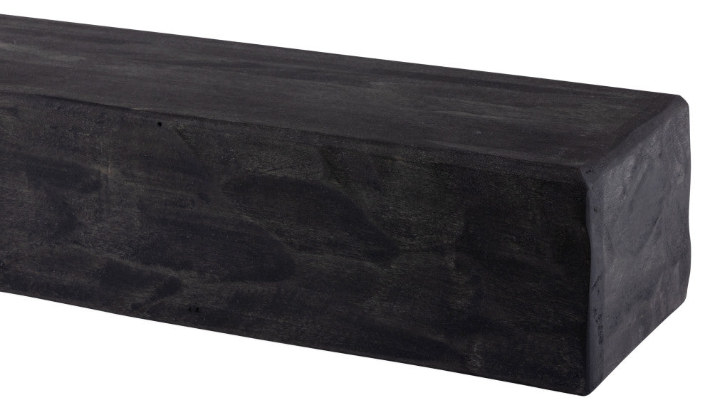 Rough Hewn Fireplace Shelf Mantel, Midnight Black, 72"