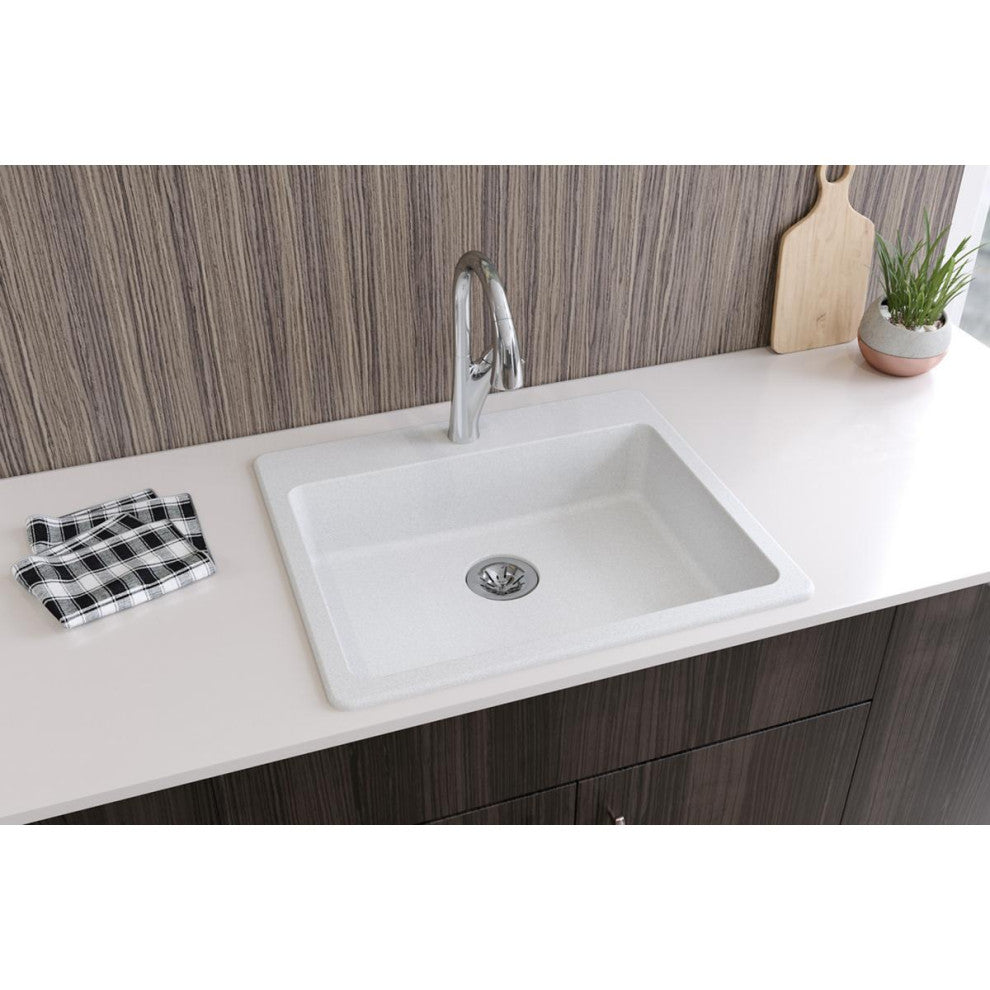 ELGAD2522PDWH0 Quartz Classic 25" x 22" ADA Sink with Perfect Drain, White