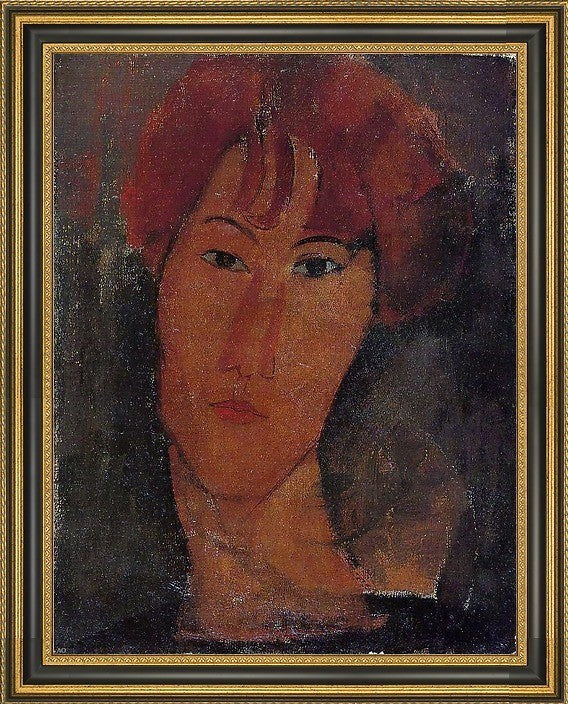 Amedeo Modigliani Portrait of Pardy - 18" x 24" Framed Premium Canvas Print