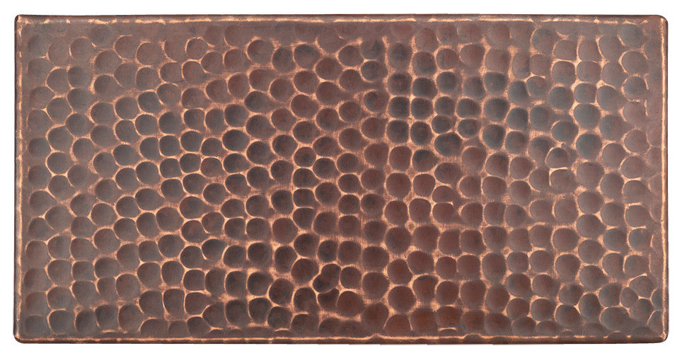 Hammered Copper Tile, 4"x8", Set of 4