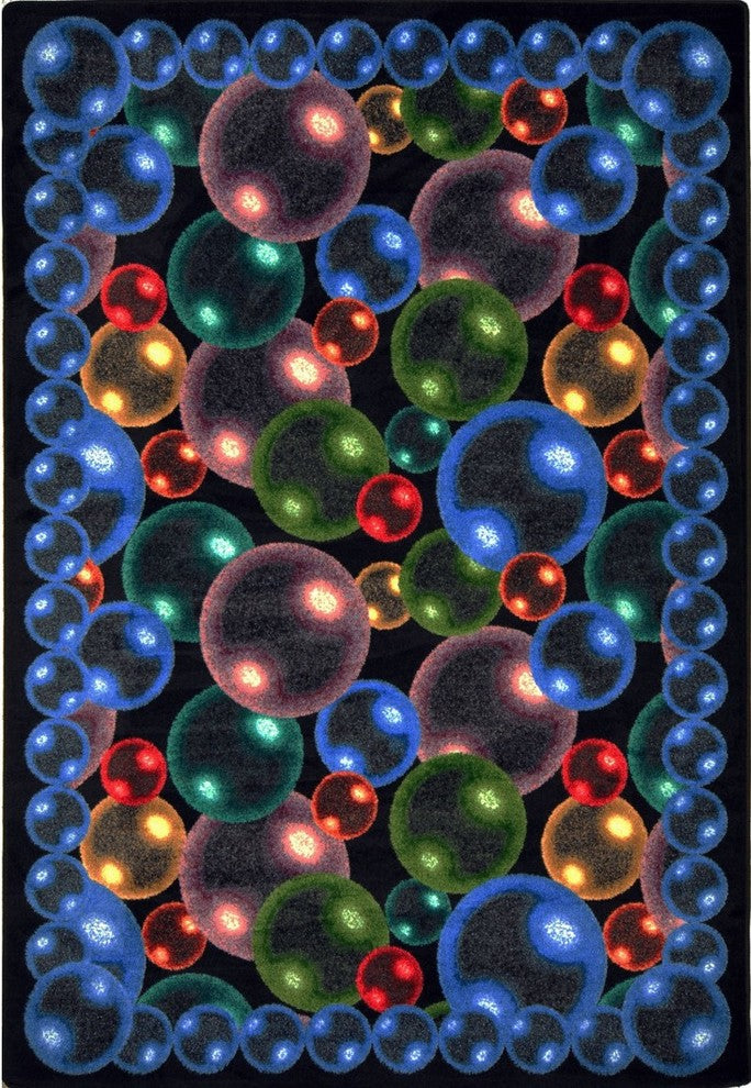 Kaleidoscope Rug, Bubbles, 5'4"x7'8", Rainbow