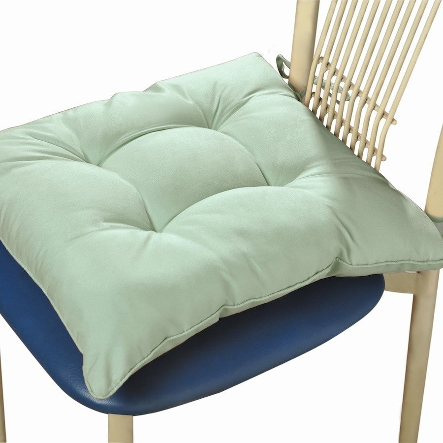 Lotus Home Water and Stain Resistant Chair Pad, 4 Pack, Sage, 18" X 17"+3"