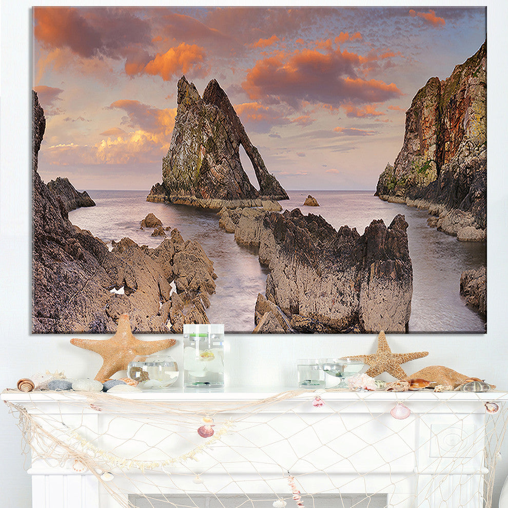 "Bow Fiddle Rock Scotland" Seashore Canvas Art, 40"x20"