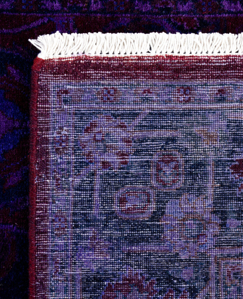 Overdyed One-of-a-Kind Hand-Knotted Area Rug Purple, 3' 1" x 5' 2"