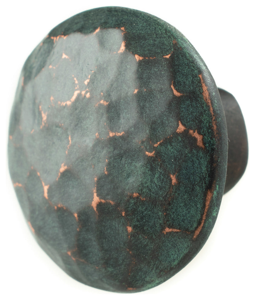 Hammered Pewter Cabinet Hardware Knob, Verde
