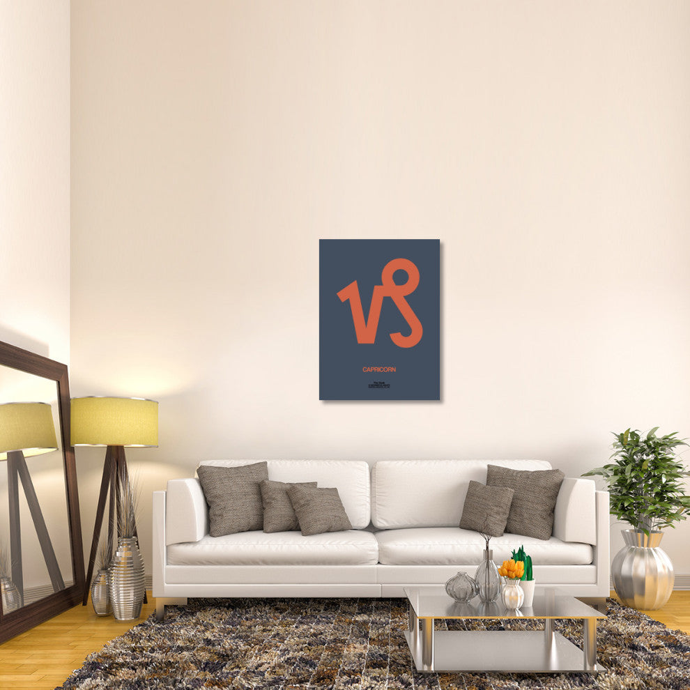 "Capricorn Zodiac Sign Orange" Fine Art Print