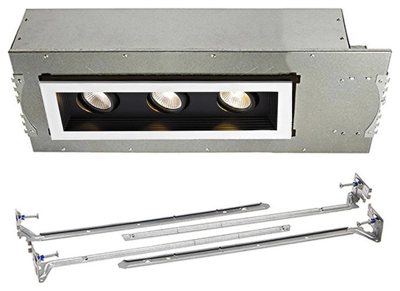 Mini Multiple LED Three-Light Housing With and-Light 2700K Flood, Black