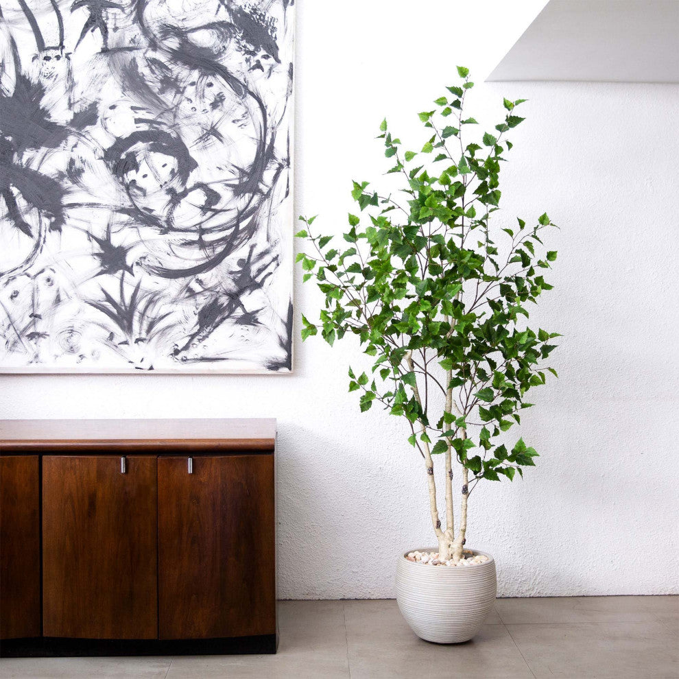 6ft. Artificial Birch Tree With Real Touch Leaves