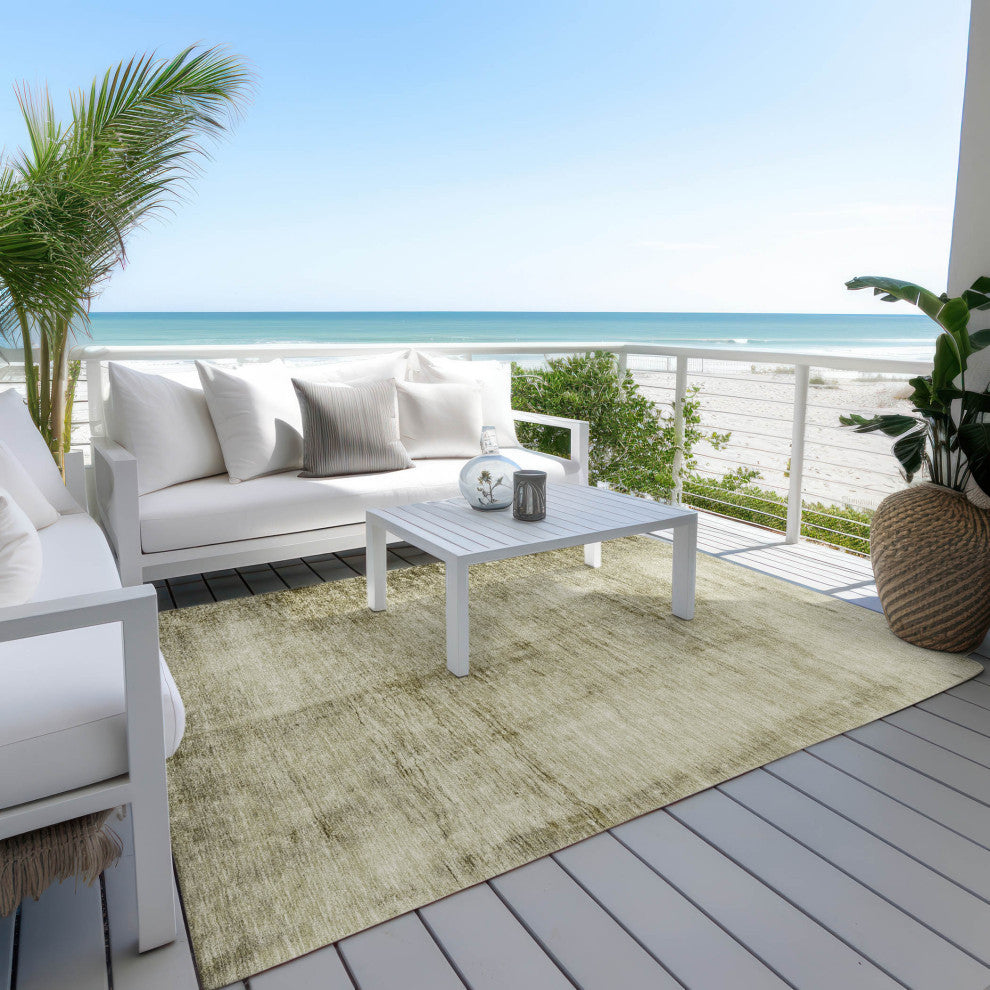 Machine Washable Indoor/Outdoor Chantille ACN1884 Khaki 3' x 5' Rug