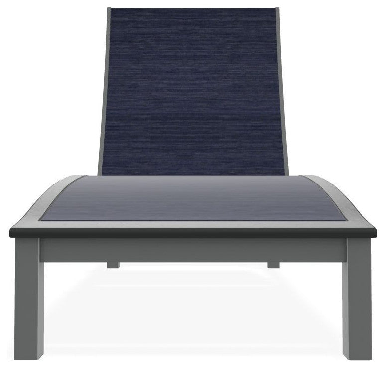 Bazza Sling 4-Position Contour Outdoor Chaise Lounge, Collect Indigo/Graphite