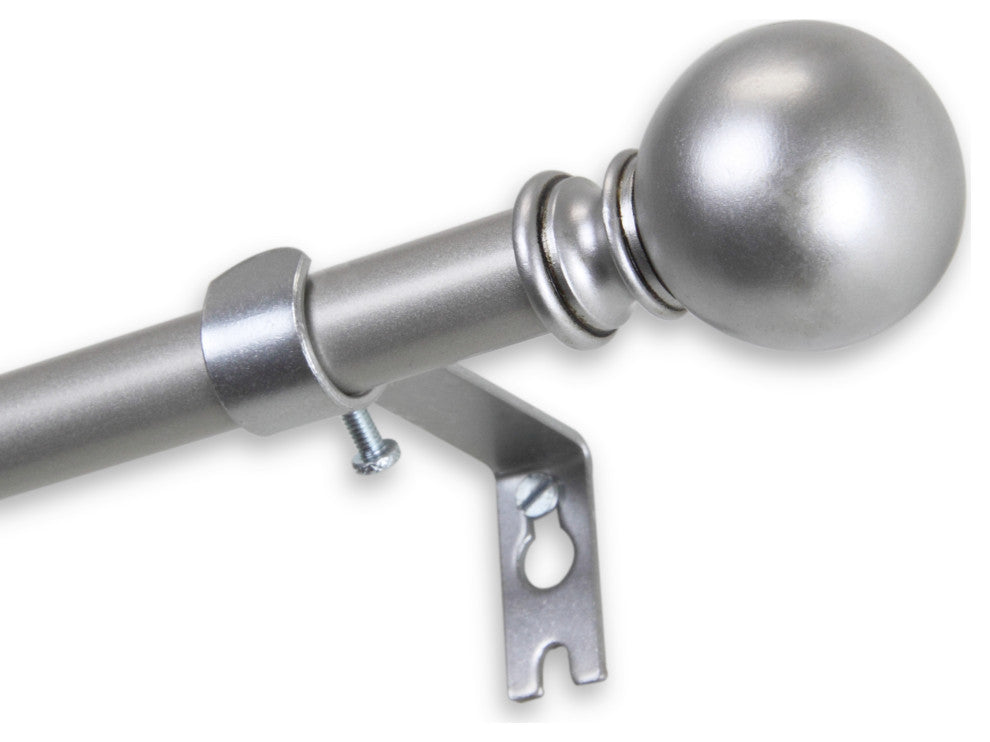 Luna Curtain Rod, Satin Nickel, 28"-48"