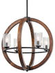 Chandelier 4-Light, Auburn Stained