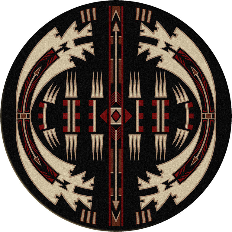 Horse Thieves Rug, Black, 8'x8' Round, Round