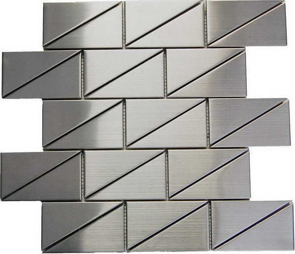 Oddysey Stainless Steel Mosaic Tile, 12"x12", Set of 10