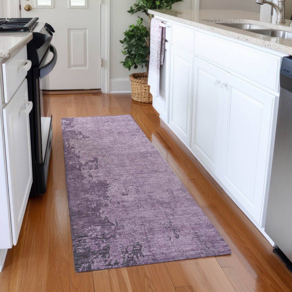 Machine Washable Indoor/Outdoor Chantille ACN1912 Violet 2'3" x 7'6" Runner Rug