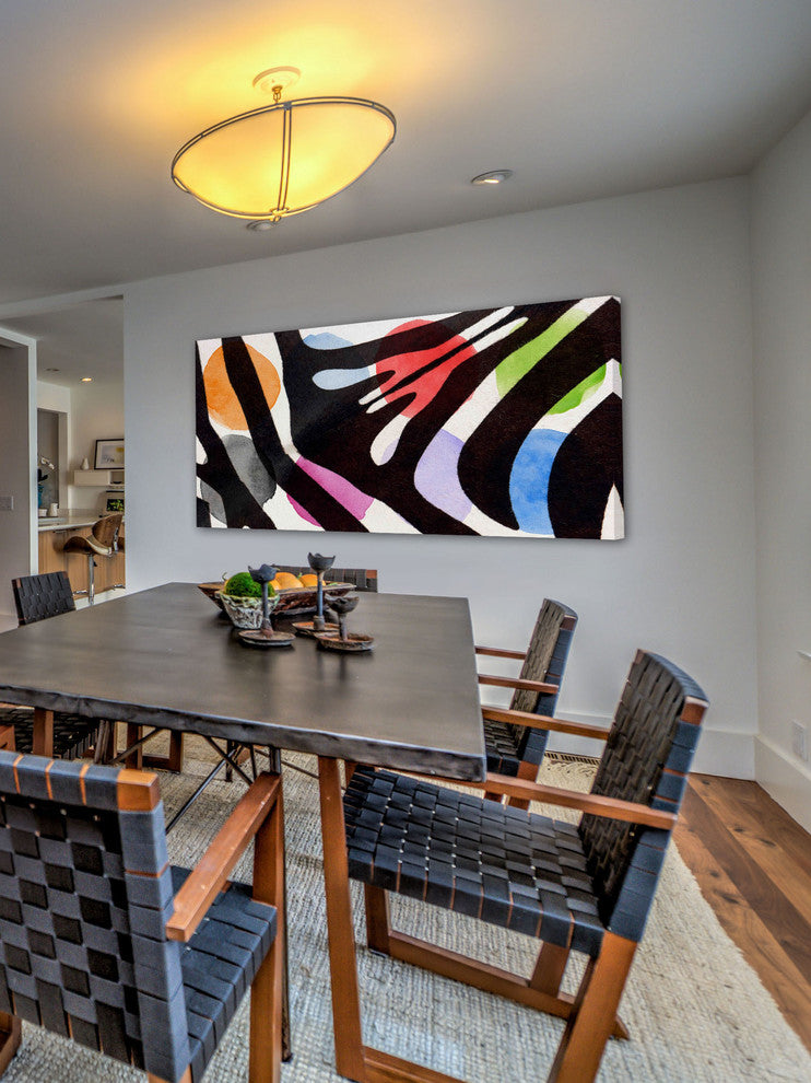 "Rainbow Zebra I" Painting Print on Canvas by Irena Orlov