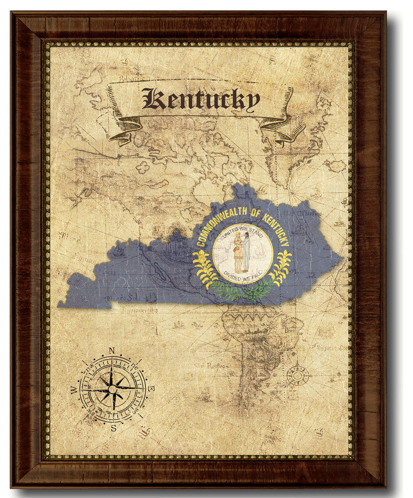 Kentucky State Vintage Map, 18"x23"