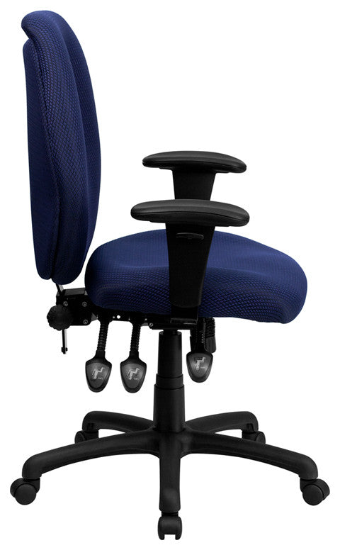 High Back Navy Fabric Ergonomic Executive Swivel Chair