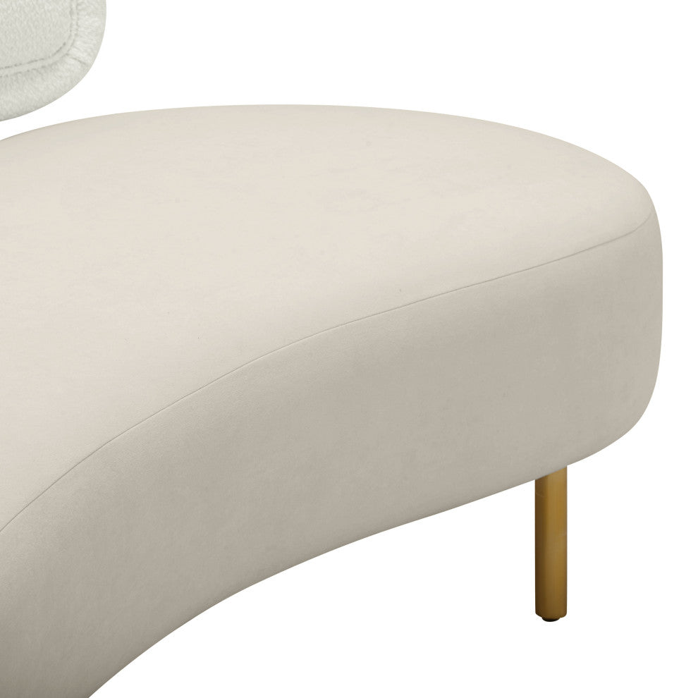 Tischa Velvet Sofa, Cream, Grey