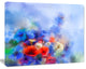 Blue Corn Flowers and Red Poppies, Floral Canvas Art Print, 20"x12"