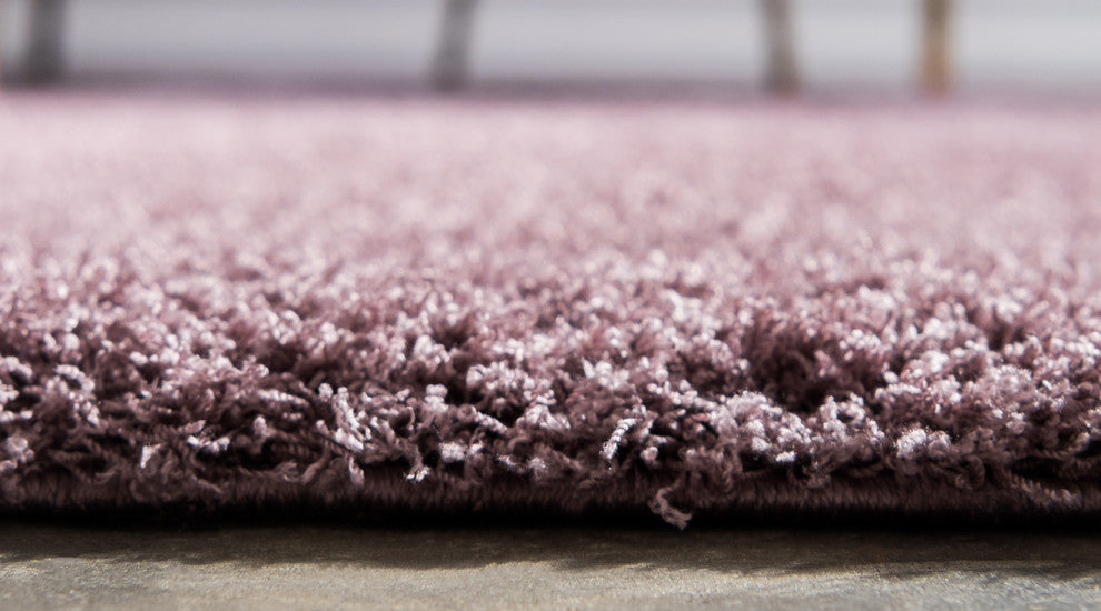 Unique Loom Mauve Studio Solid Shag 2' 0 x 6' 7 Runner Rug