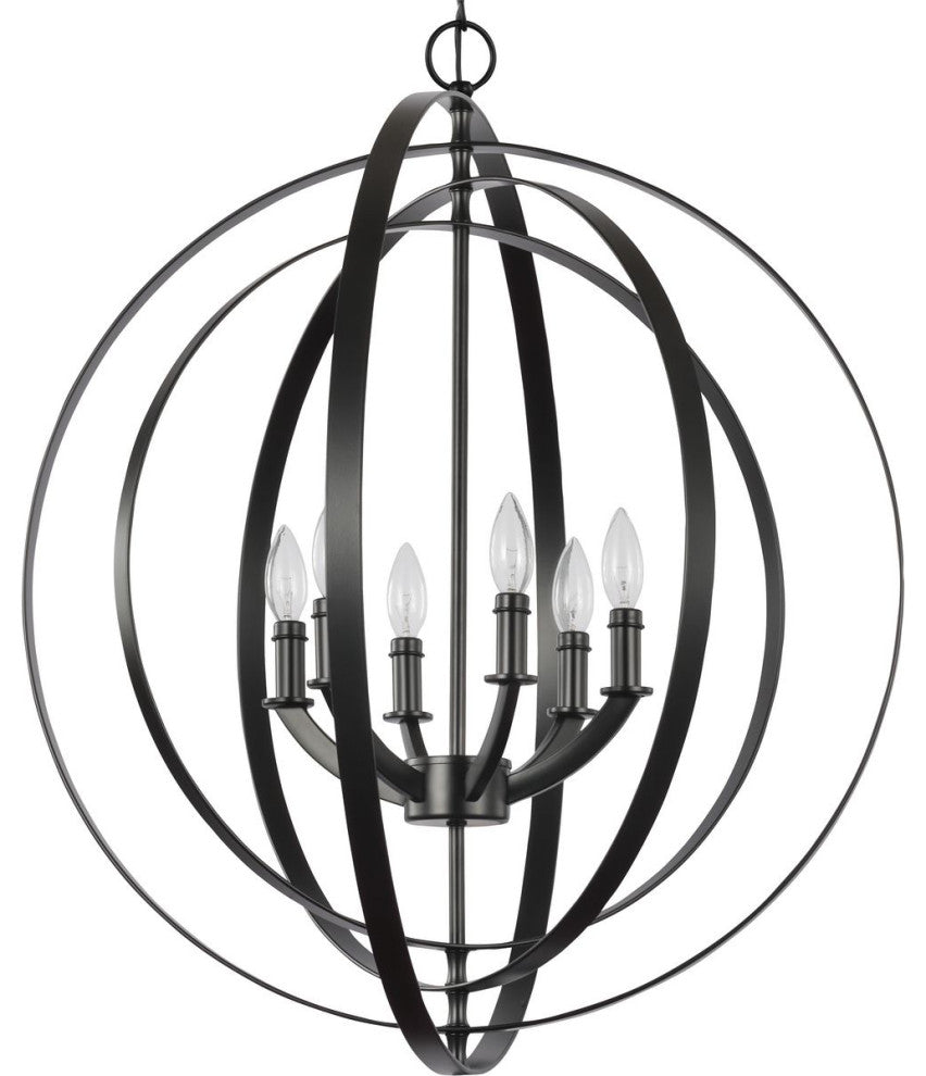 Equinox Collection Black 6-Light Sphere Pendant